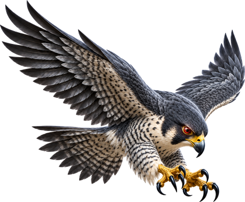 FalconEye falcon diving toward its prey